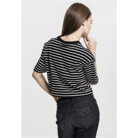 Urban Classics Ladies Short Striped Oversized Tee, blk/wht