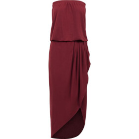 Urban Classics Ladies Viscose Bandeau Dress, burgundy