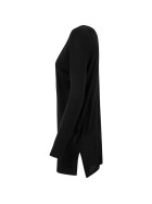 Urban Classics Ladies Fine Knit Oversize V-Neck Sweater, black