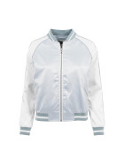 Urban Classics Ladies 3-Tone Souvenir Jacket, babyblue/offwhite/babyblue