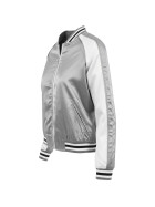Urban Classics Ladies 3-Tone Souvenir Jacket, silver/offwhite/blk