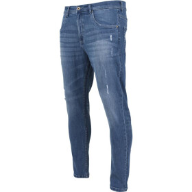 Urban Classics Skinny Ripped Stretch Denim Pants, blue washed