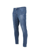 Urban Classics Skinny Ripped Stretch Denim Pants, blue washed
