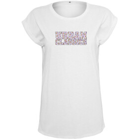 Urban Classics Ladies Urban Classics Logo Shirt, wht/ice cream