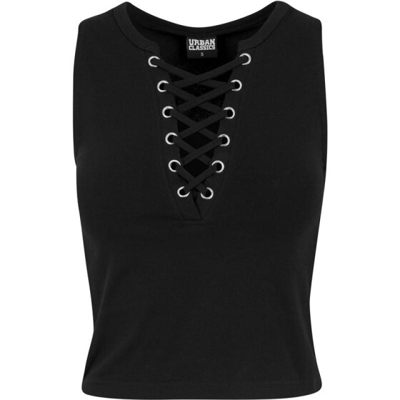 Urban Classics Ladies Lace Up Cropped Top, black