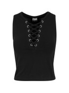 Urban Classics Ladies Lace Up Cropped Top, black