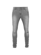 Urban Classics Slim Fit Knee Cut Denim Pants, grey