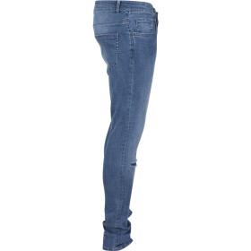 Urban Classics Slim Fit Knee Cut Denim Pants, blue washed