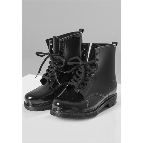 Urban Classics Laced Rain Boots, black