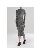 Urban Classics Ladies Striped Turtleneck Dress, black/white