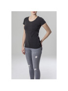 Urban Classics Ladies Washed Laced Up Tee, black