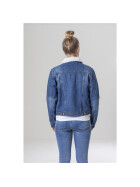 Urban Classics Ladies Sherpa Denim Jacket, blue washed