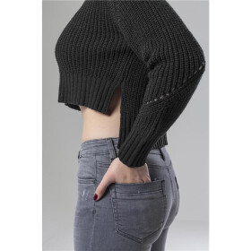 Urban Classics Ladies HiLo Turtleneck Sweater, black