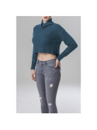 Urban Classics Ladies HiLo Turtleneck Sweater, teal