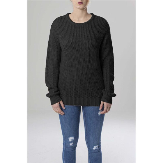 Urban Classics Ladies Basic Crew Sweater, black