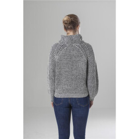 Urban Classics Ladies Short Turtleneck Sweater, offwhite melange