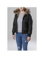 Urban Classics Ladies Imitation Fur Bomber Jacket, black