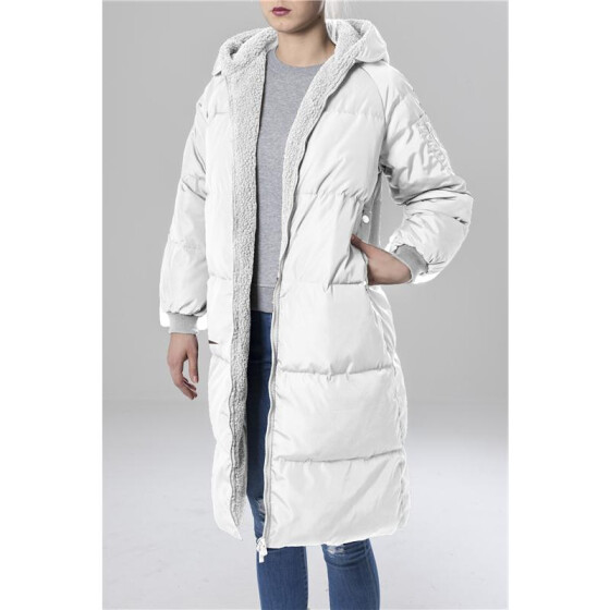 Urban Classics Ladies Oversized Hooded Puffer Coat, white/offwhite