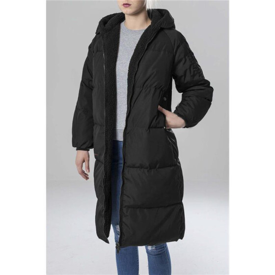 Urban Classics Ladies Oversized Hooded Puffer Coat, black/black