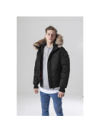 Urban Classics Hooded Heavy Fake Fur Bomber Jacket, black