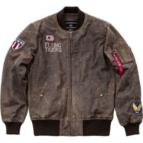 Alpha Industries MA-1 VF FLYING TIGERS LEATHER, vintage brown