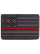 Condor Rubber Patch Us Flagge thin Red Line, schwarz